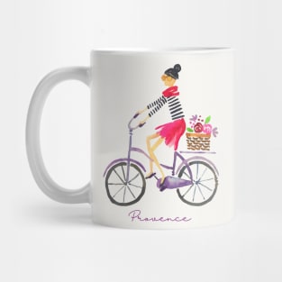 Provence France Biking Bicycling Cute French Girl's Woman's Mug